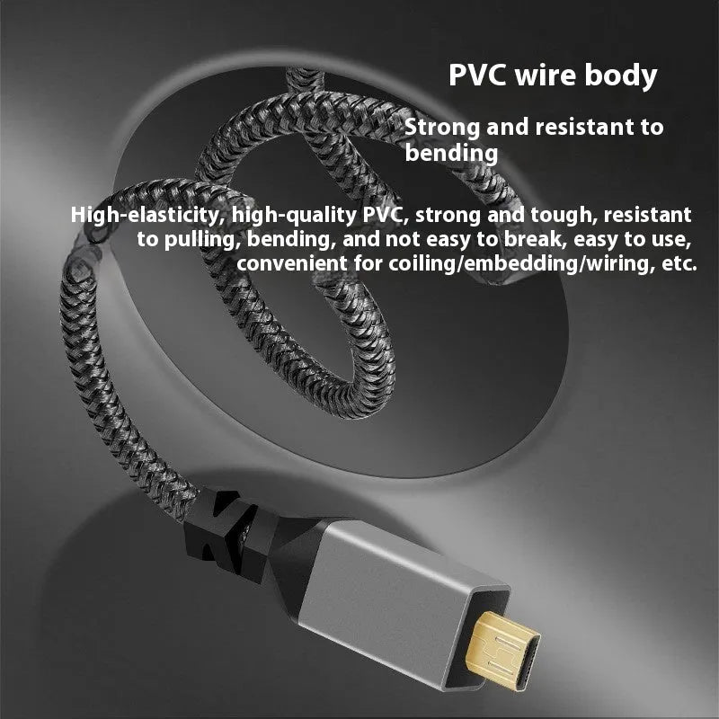 Black A-D USB data cable with gold-plated contacts for computer, TV, HD camera and digital camera, 4K video transmission