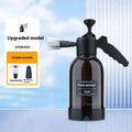 Black hand-held 2L foam watering can spray bottle with two nozzles for car washing and plant watering