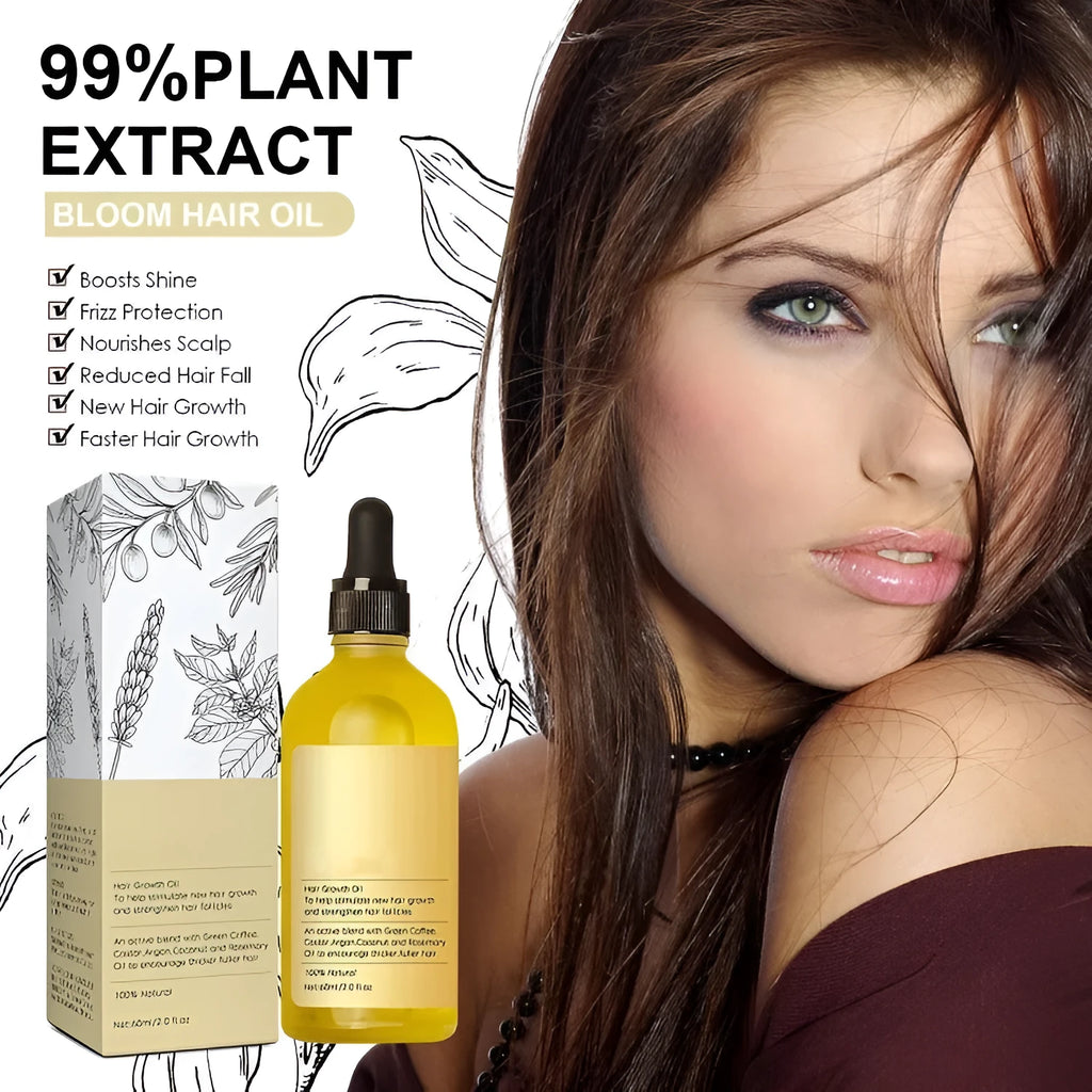 Yellow 60ml bottle of rosemary essential oil for hair care treatment