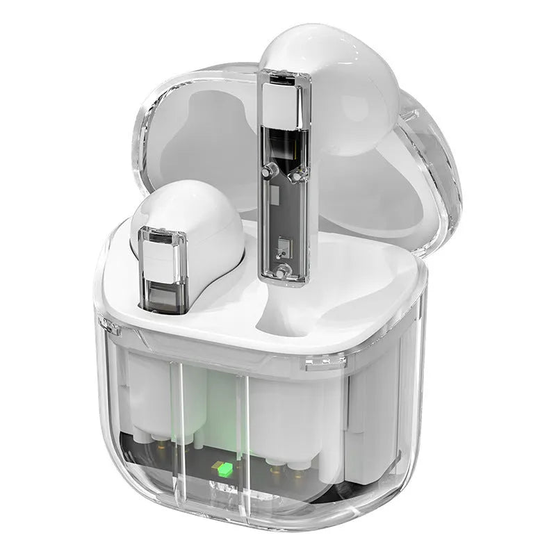 Wireless TWS gaming earbuds with Bluetooth 5.3 in black on a white background