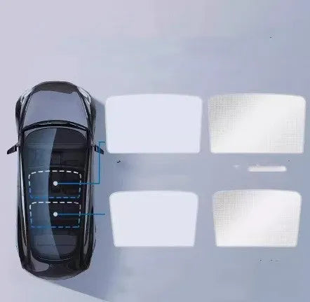 Ice crystal skylight sun visor automotive accessory in silver tape with beige or black pattern options