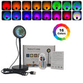 USB desk lamp with rainbow projection, RGB 16-colour LED output, metal lamp holder, and remote control.