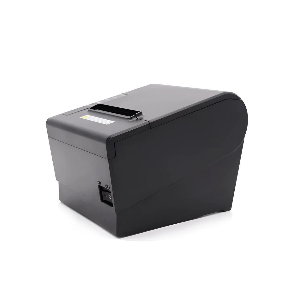 White 80mm thermal receipt printer for kitchen POS systems with compact dimensions