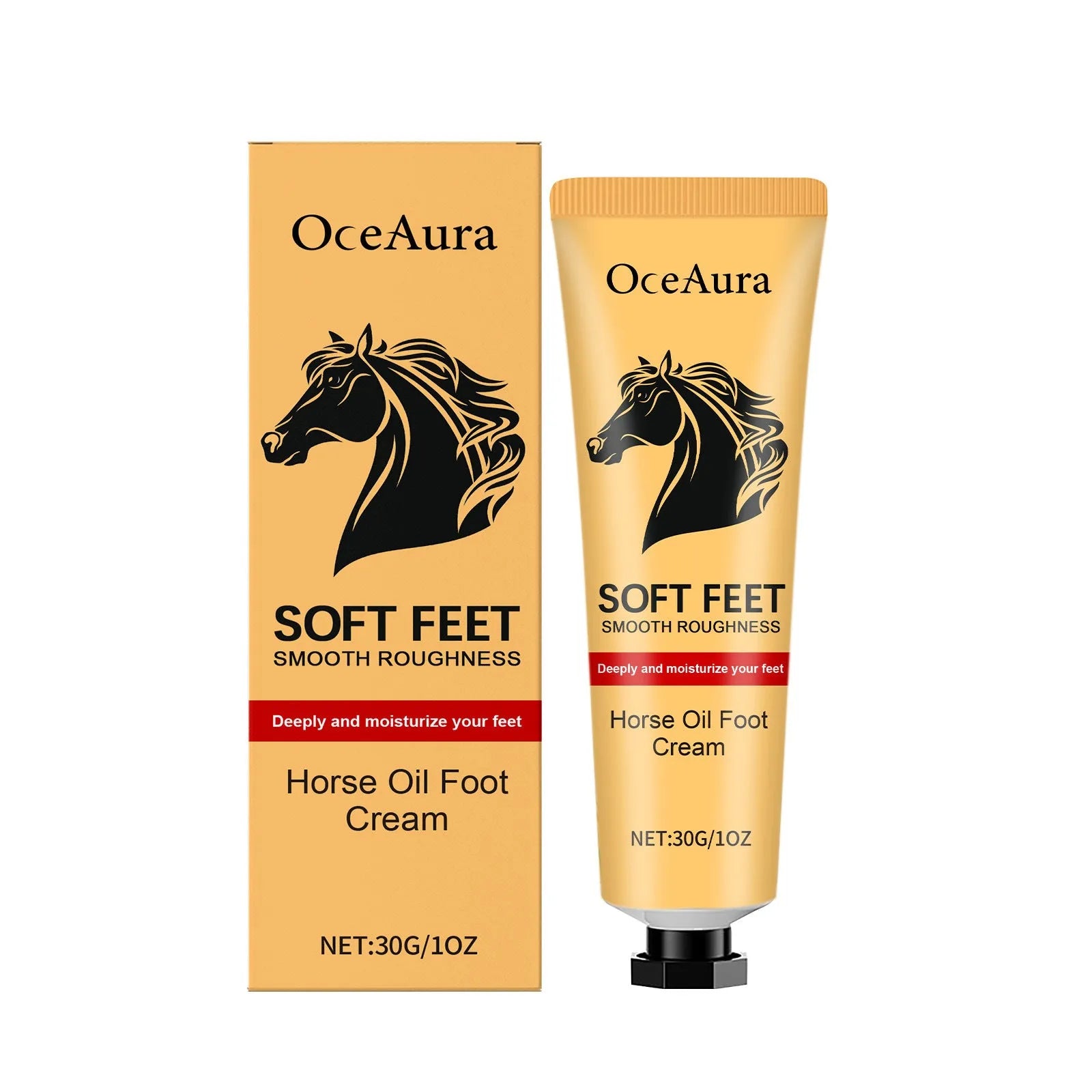 30g container of universal foot and neck care cream with horse oil and tocopherol
