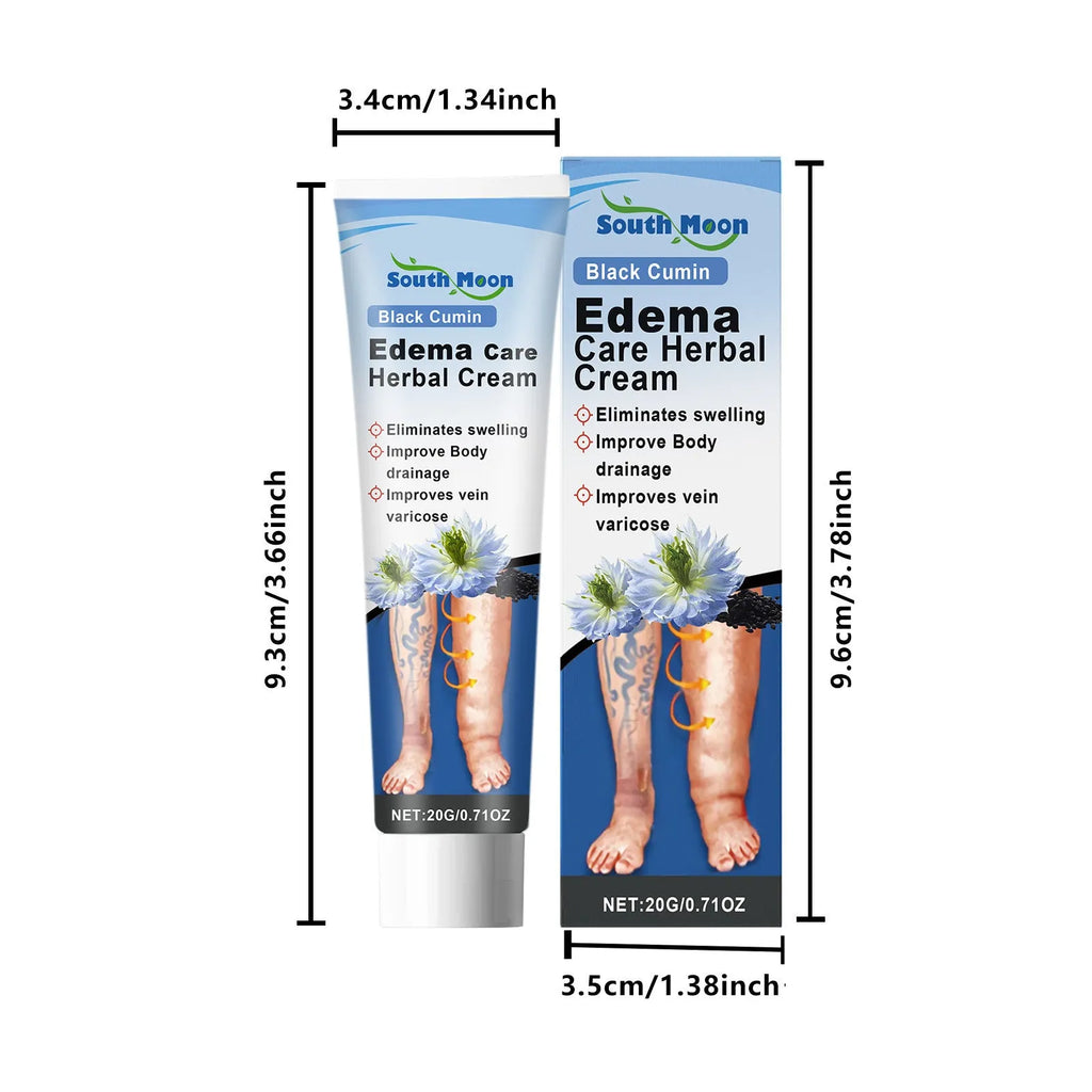 20g jar of herbal leg care cream with black grass seeds and horse chestnut extract