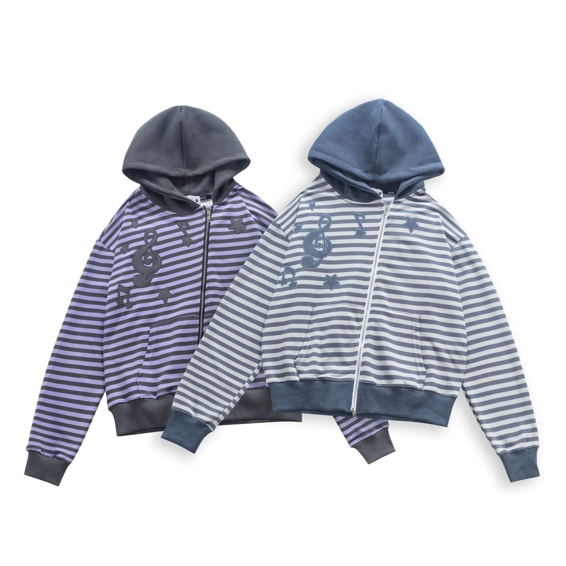Women's autumn retro oblique zip cotton cardigan coat in gray short length 40cm long sleeve