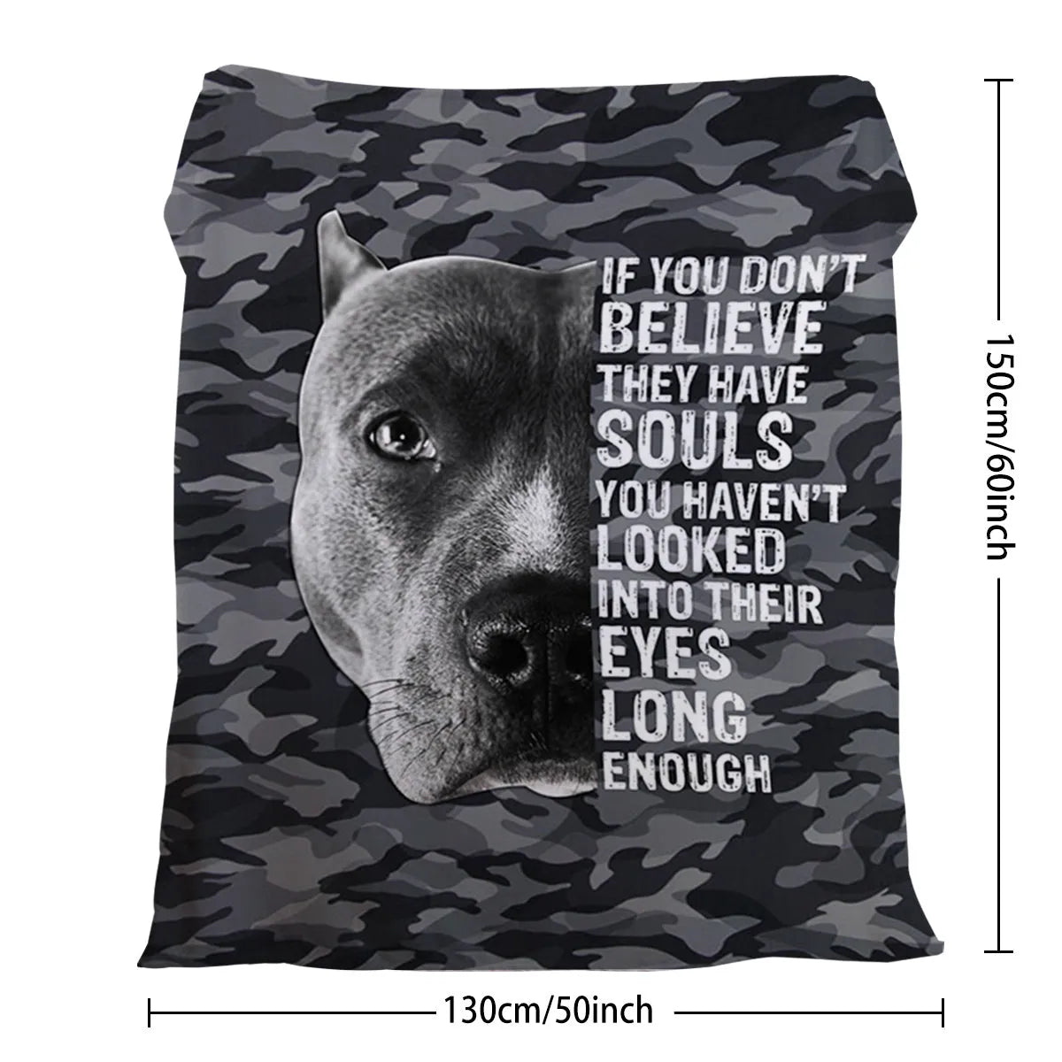 Black dog print flannel blanket, soft fluffy throw, 130x150cm and 75x100cm sizes, hemmed edges
