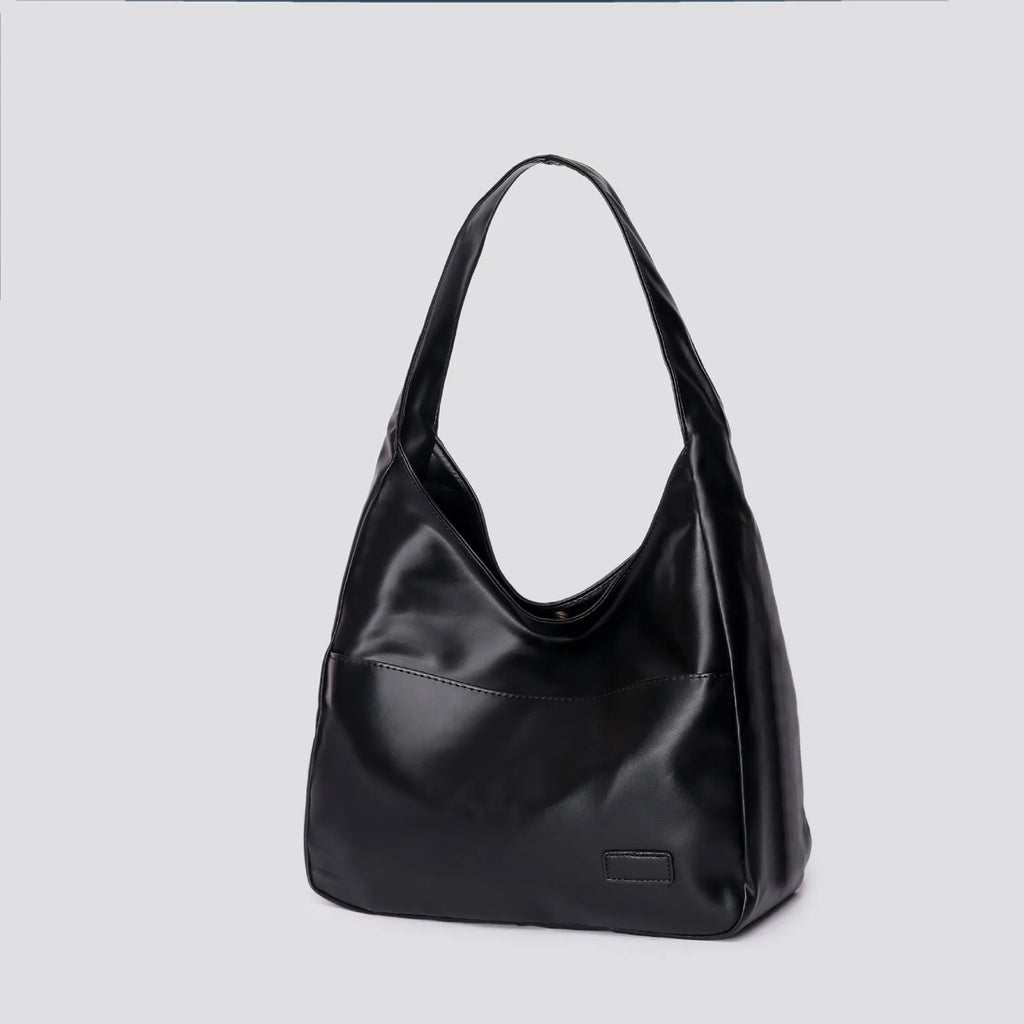 Soft PU women's retro shoulder bag in horizontal square shape with single strap
