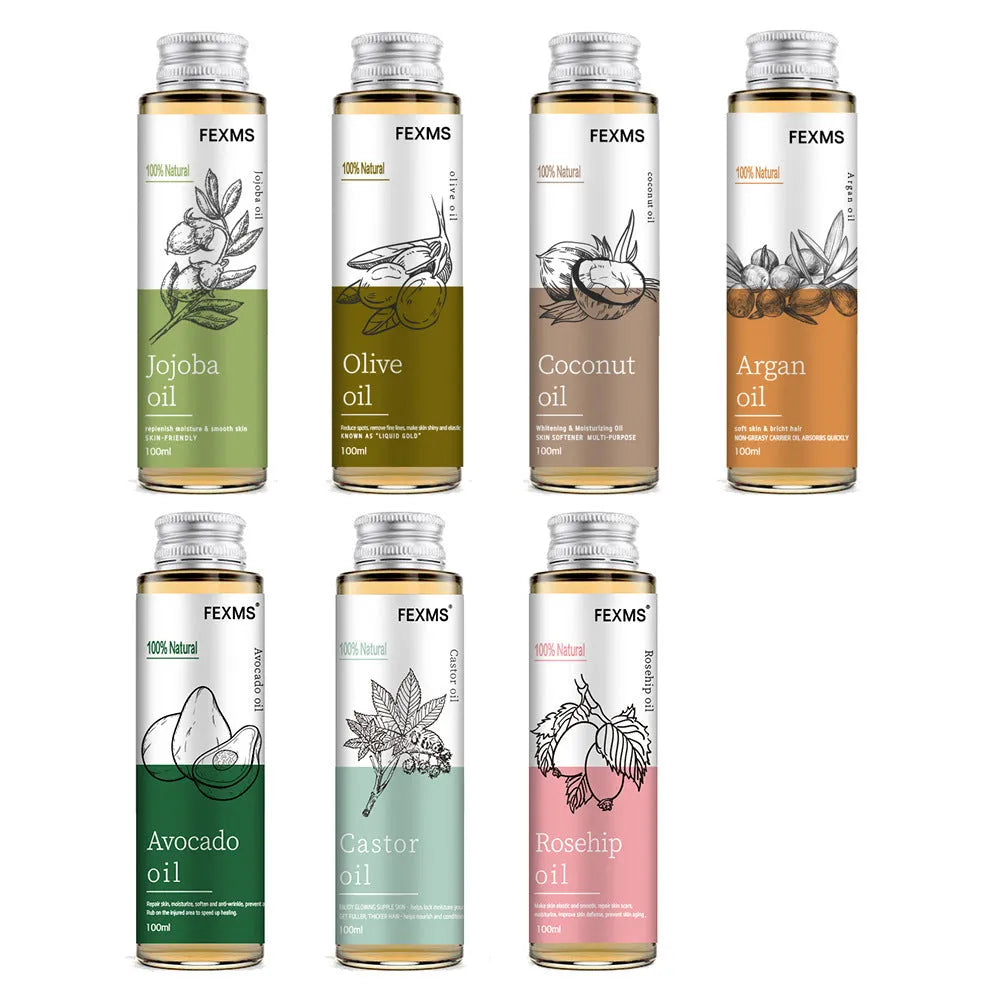 100ml leave-in conditioner oil with argan, castor, jojoba, and coconut oils in a clear bottle