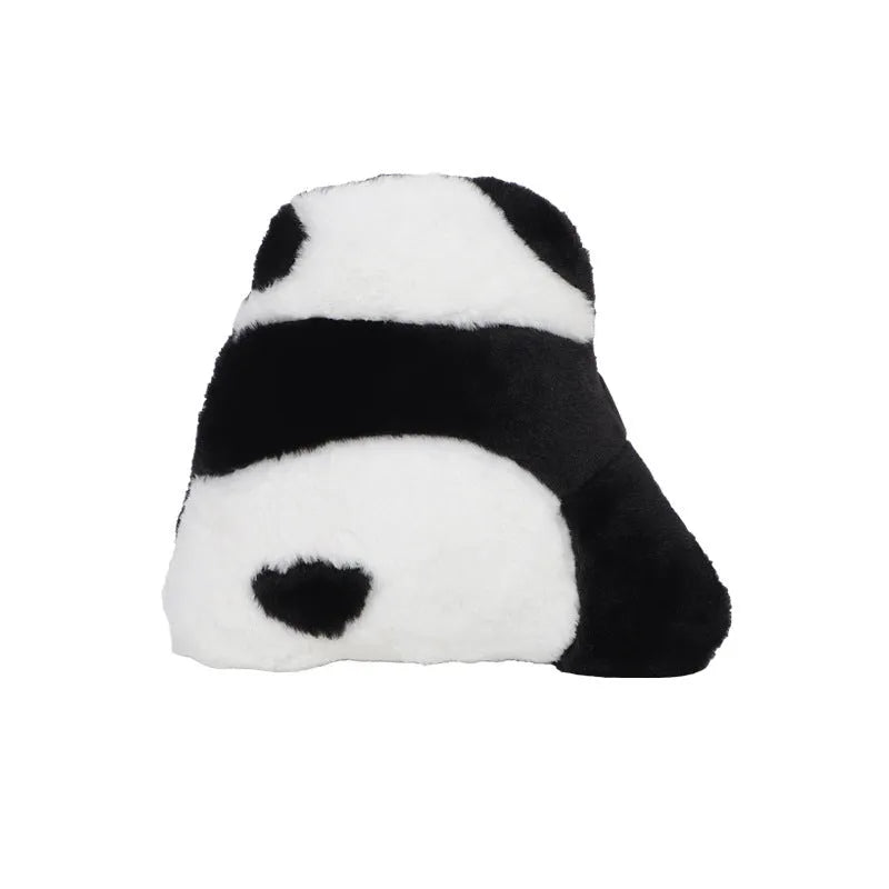 Cartoon panda pattern car cushion with plush cover on vehicle seat