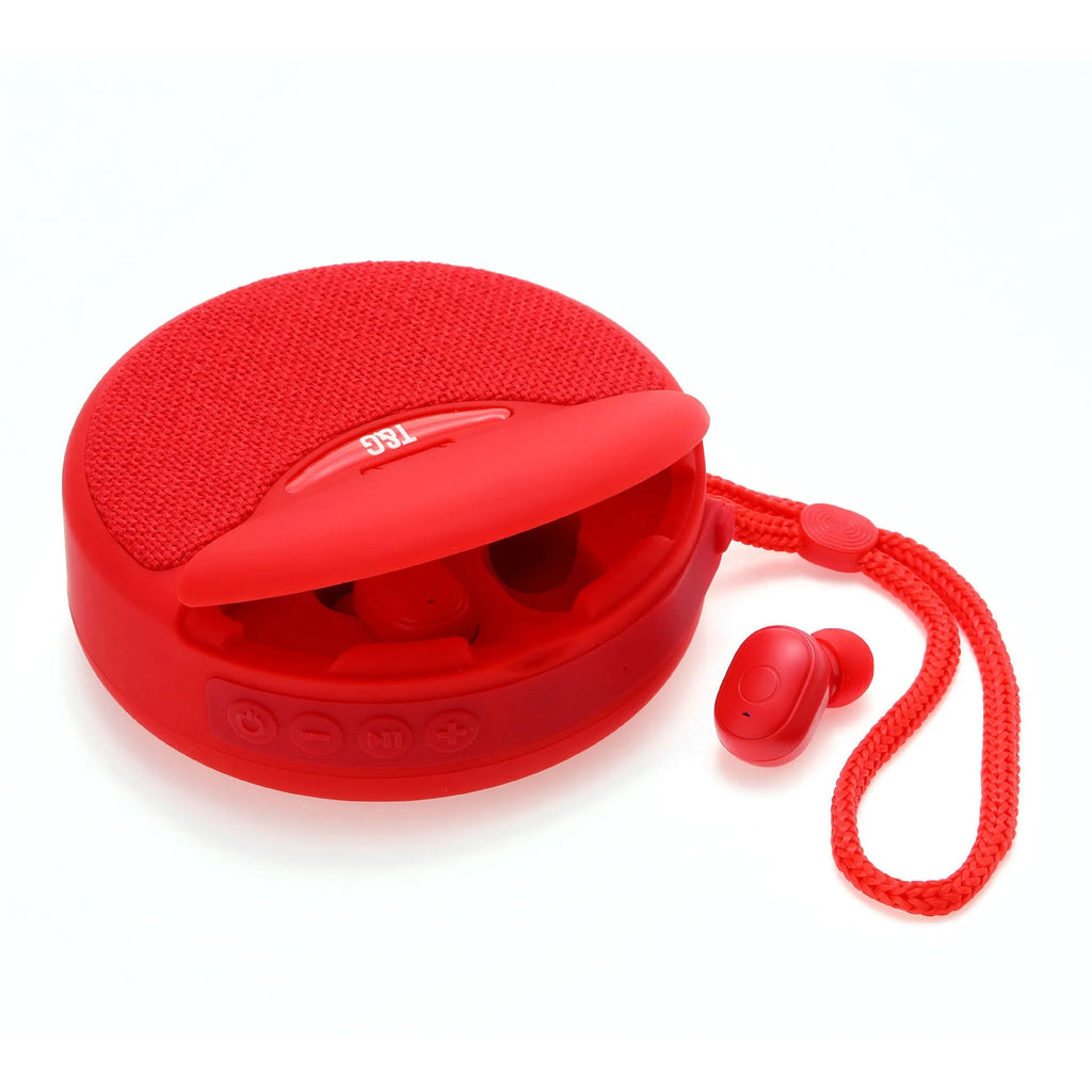 TG808 outdoor stereo wireless Bluetooth speaker two-in-one headset in Black with built-in controls