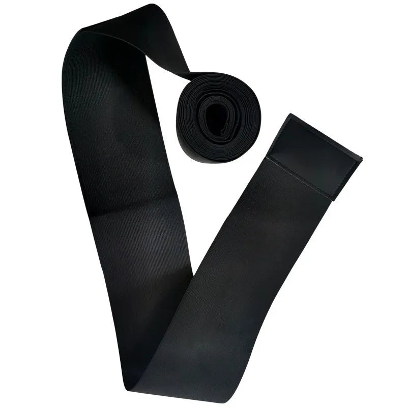 Latex silk waist trainer exercise belt on a 10cm width roll, showing its thickening polyester fabric.