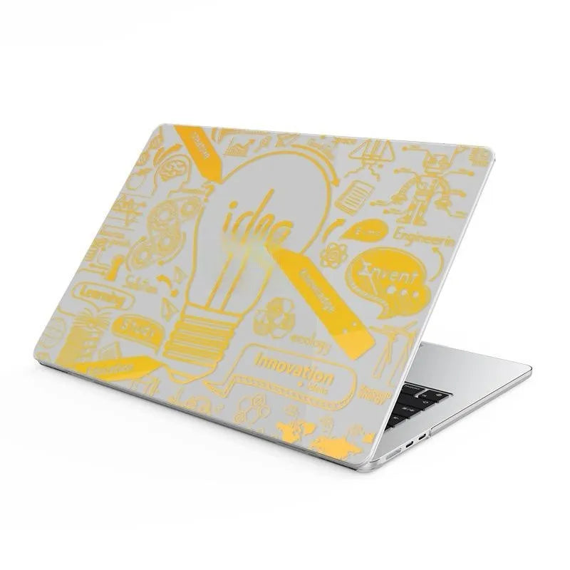Plastic protective case for MacBook Pro and Air, hard shell cover with custom cutouts in bronzing black finish