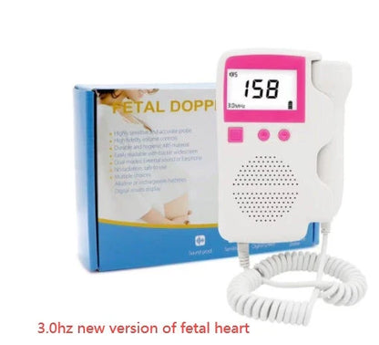 Fetal heart monitor with digital display, waterproof probe, and easy-to-use design for expectant mothers