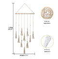Wood and hemp rope wall hanging photo display pendant with wooden clips in three size options.