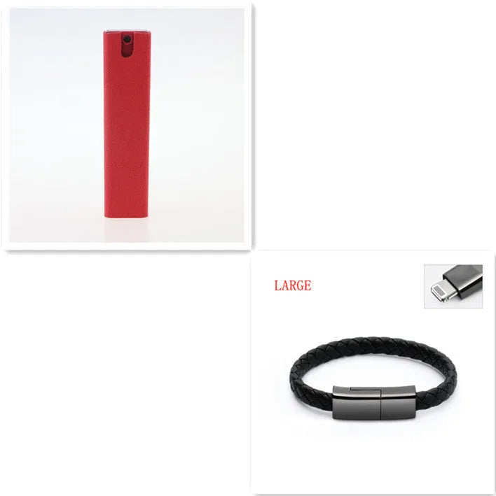 2 in 1 screen cleaner kit with microfiber cloth in pink and gray for phone and computer screens