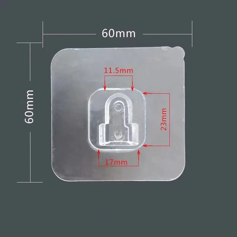 Strong adhesive snap button plastic hook with no-trace double-sided patch for hanging