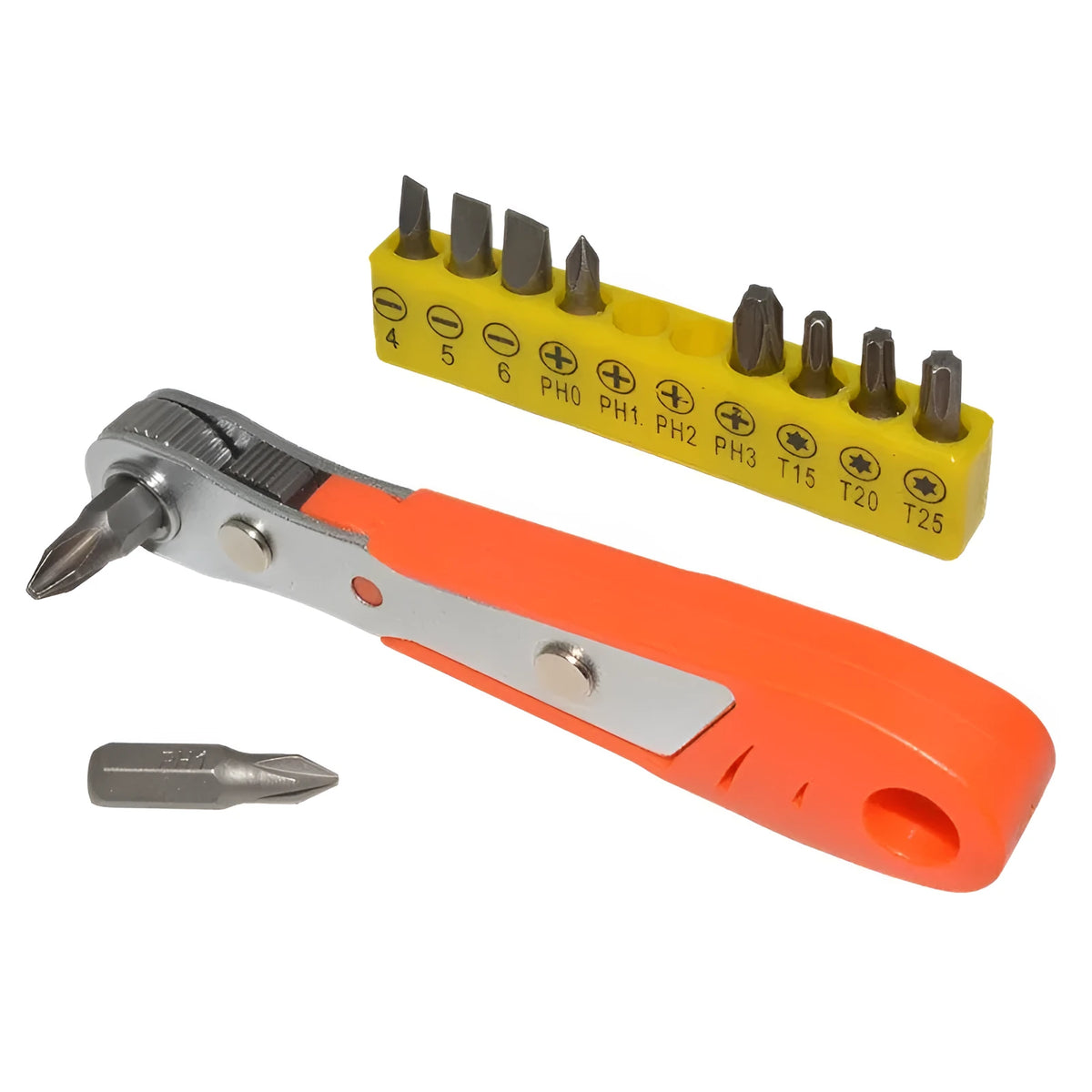 Mini 36-tooth ratchet screwdriver sleeve and L bend spanner set in chrome vanadium steel with forward reverse mechanism