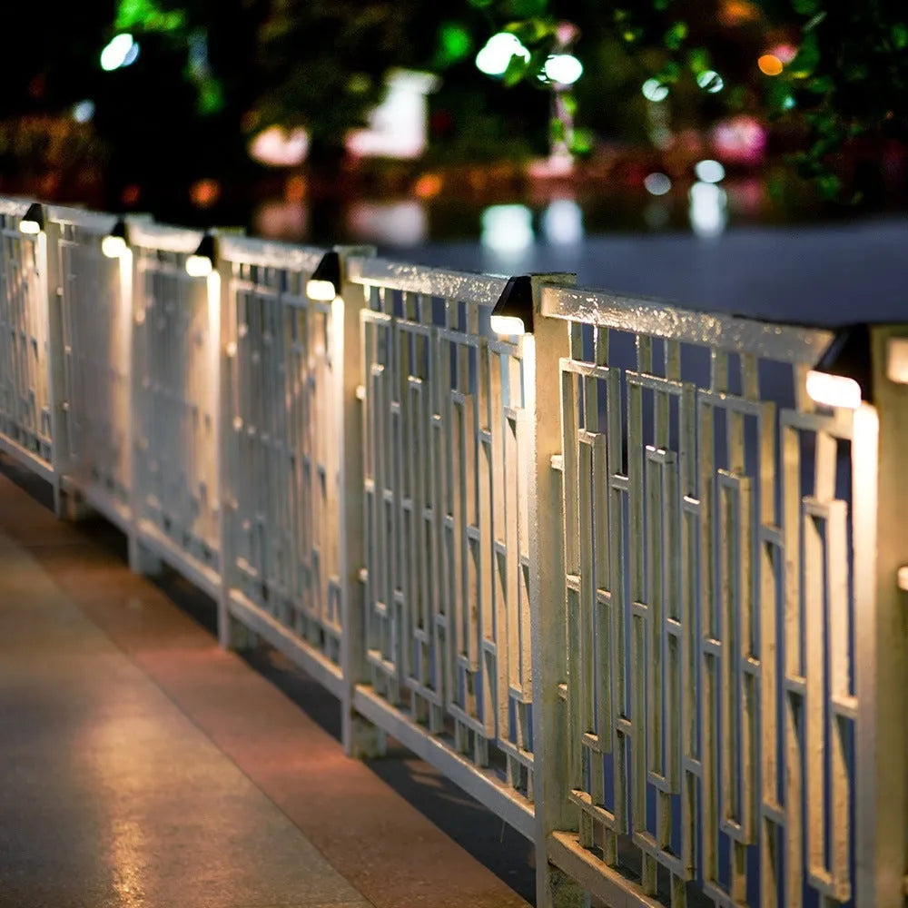Solar outdoor LED wall lamp IP65 deck light 75x70x50mm for courtyard garden stairs and fence