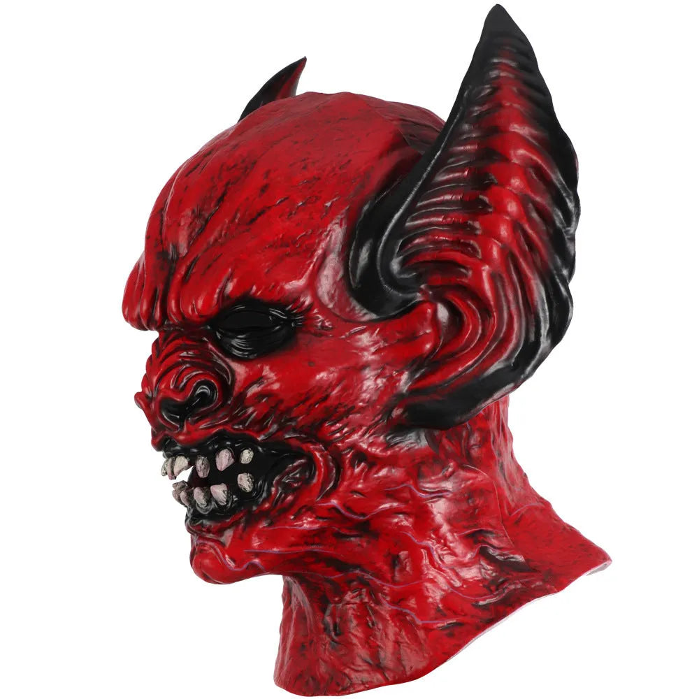 Red bat-themed RP foam party hood mask for Halloween and costume events