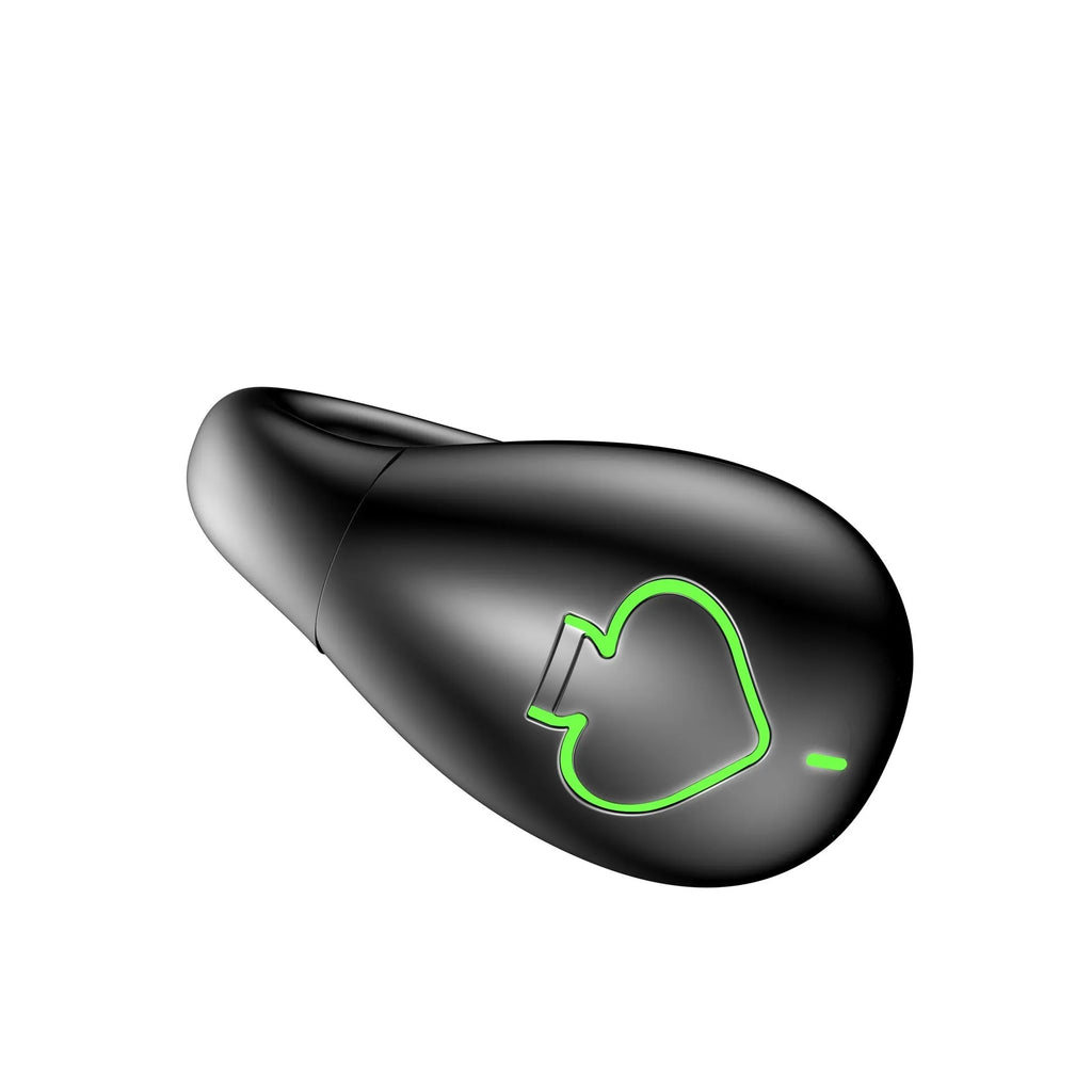 Clip-on Bluetooth headset in black or white, non in-ear, with 4-8 hours battery life