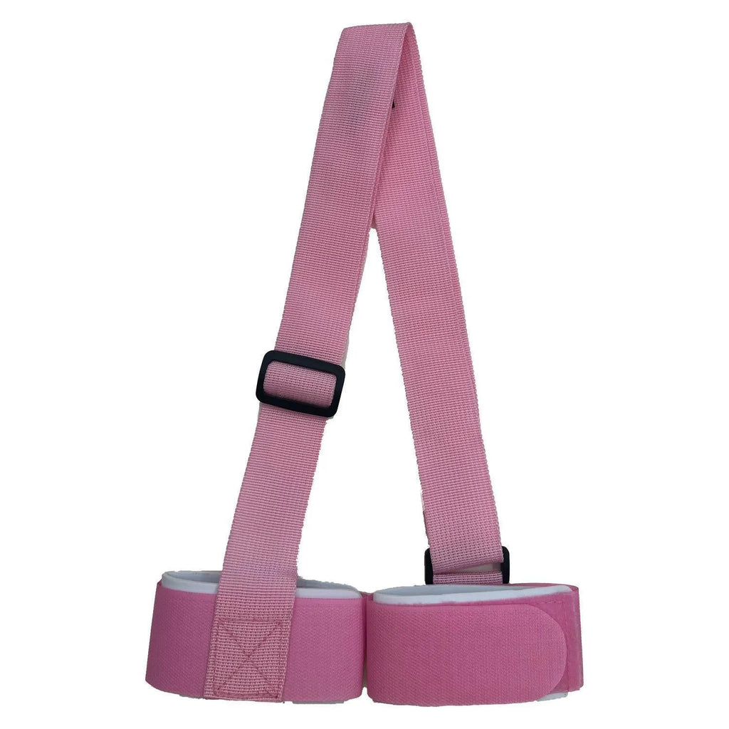 Adjustable shoulder strap for skiing bandage with hook and loop fastening in black, blue, pink or red