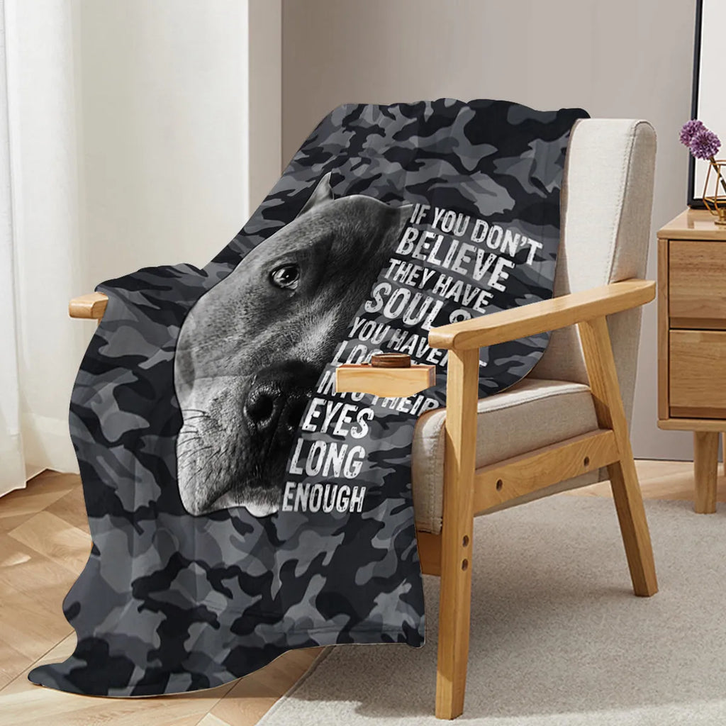 Black dog print flannel blanket, soft fluffy throw, 130x150cm and 75x100cm sizes, hemmed edges