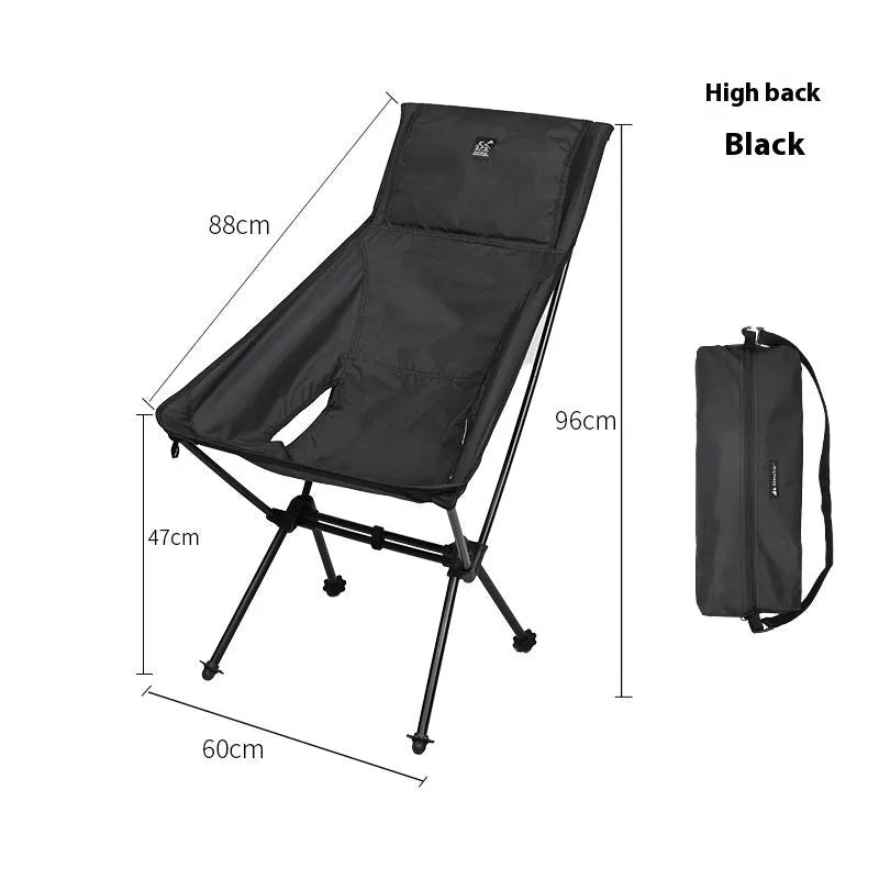 Aluminium alloy folding moon chair in outdoor setting with Oxford cloth seat