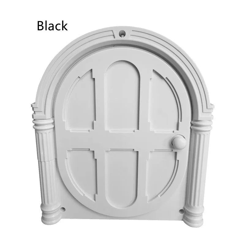 Plastic directional control pet door for cats and dogs, solid colour minimalist design, White Black Brown
