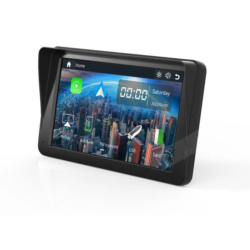 7 inch portable car smart display with retractable bracket showing wireless CarPlay interface on screen