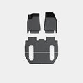 Tesla Model X TPE rubber waterproof car mat set for footwell and tailbox protection.