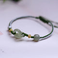 DIY woven bracelet with Hetian jade beads and flexible wire in hollow-out national tide design