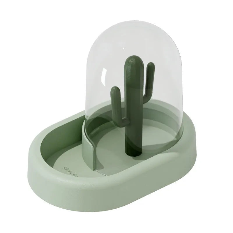 Hamster cactus automatic feeder with transparent 190ml food container in mint green colour