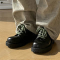 Big Head Derby platform casual leather shoes in classic colours on a white background