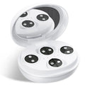 White wireless red light EMS eye and face massager device for dark circles and facial treatment
