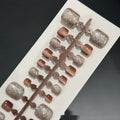 Brown cat eye crystal rhinestone toenail patches set in S M L sizes ultra-thin seamless