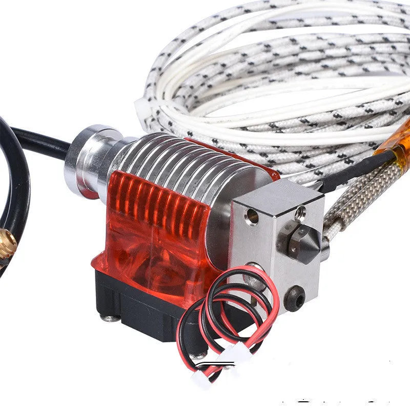E3D V6 J Head remote extrusion head kit with hardened steel or copper-plated nozzle, 12V or 24V, all-metal or Teflon throat.