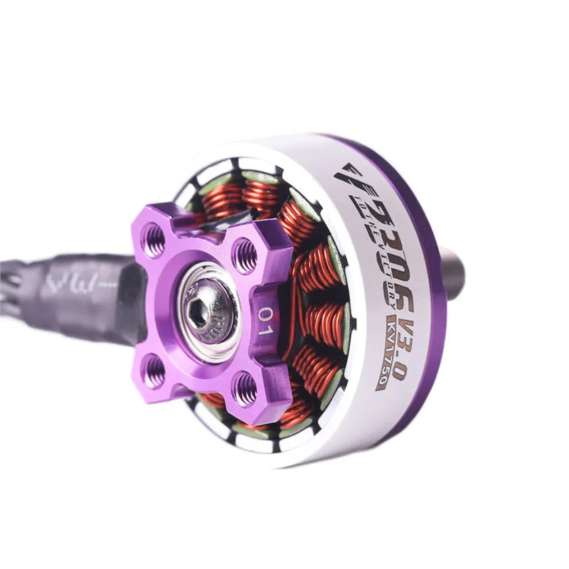 FPV brushless motor V2306 for 5-inch UAV crossing machine in orange and pink plastic with flash function