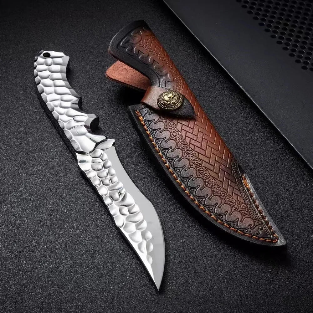 One-piece keel survival knife with 140mm 5CR13 steel blade and 260mm overall length