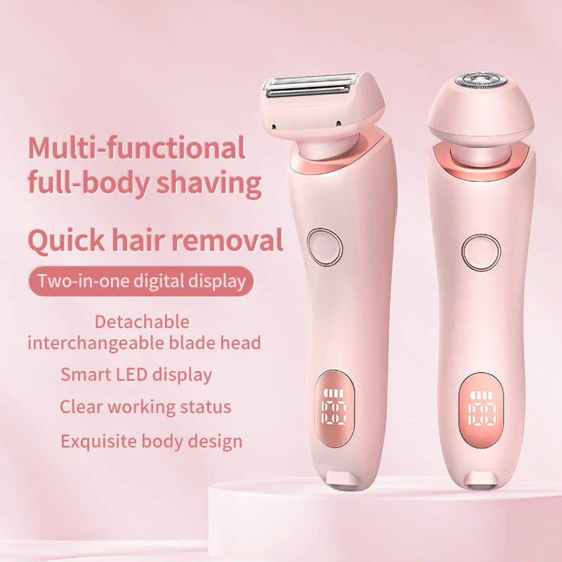 2-in-1 Electric Women's Shaver with Trimmer for Body, Face and Bikini Area