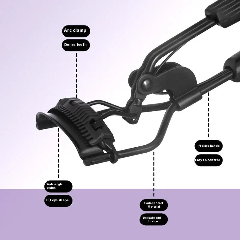A4 manual eyelash curler with black ribbon comb attachment