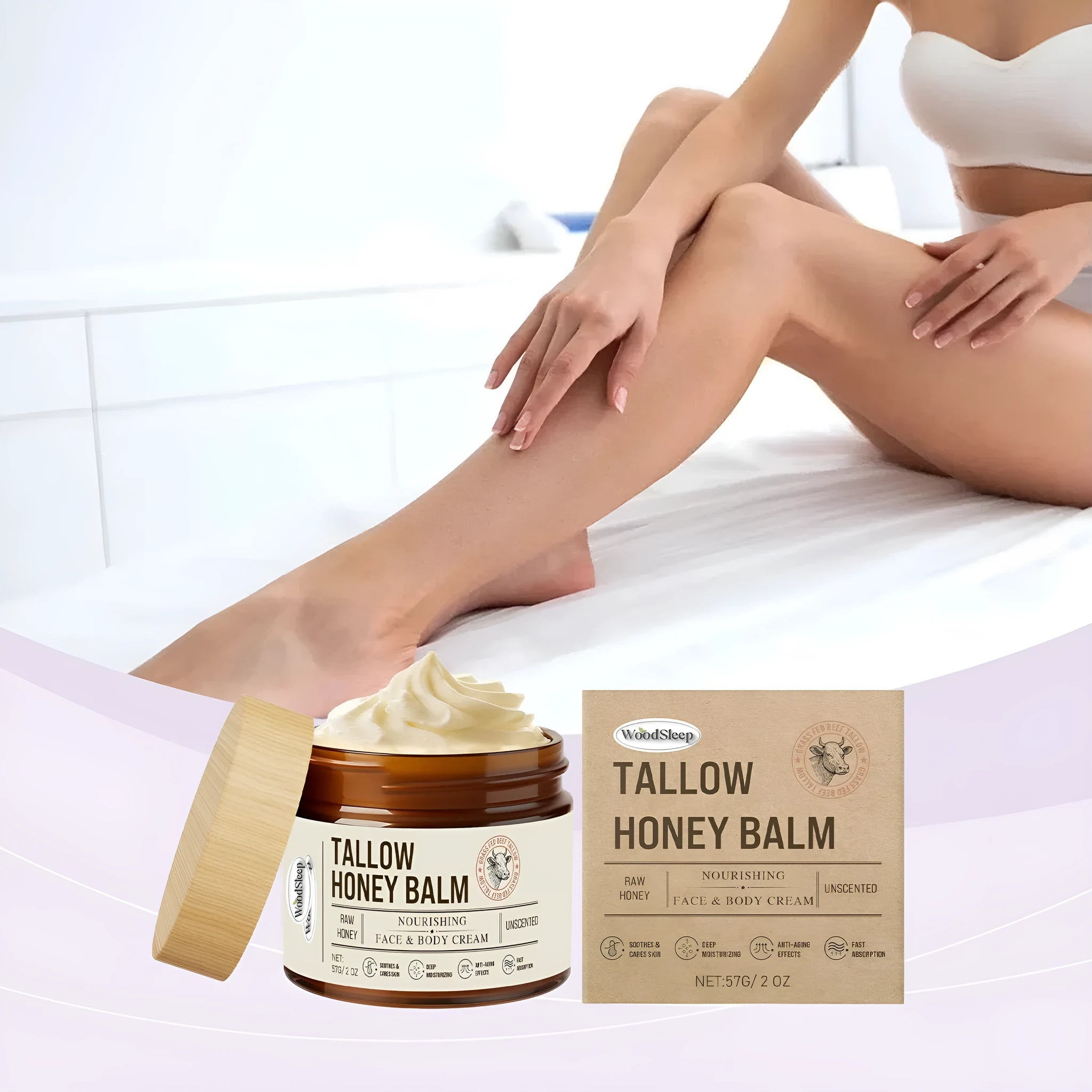 Tallow honey skin repair moisturising cream in 57g jar with natural ingredients