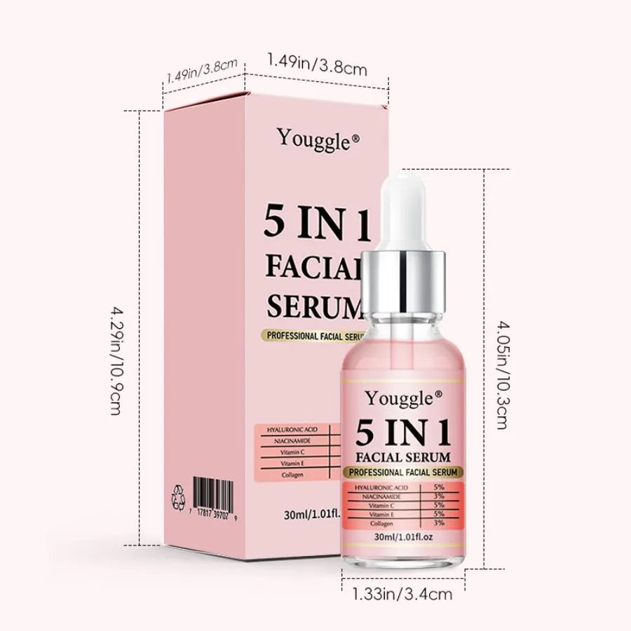 5-in-1 face serum 30ml bottle complete skin transformation solution