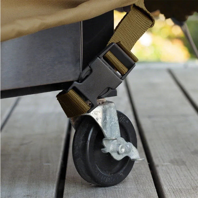 Beige Nordic style polyester outdoor oven cover with measurements for versatile household use