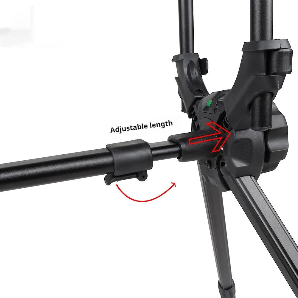 Aluminium alloy fishing rod bracket with quick installation design on a fishing rod