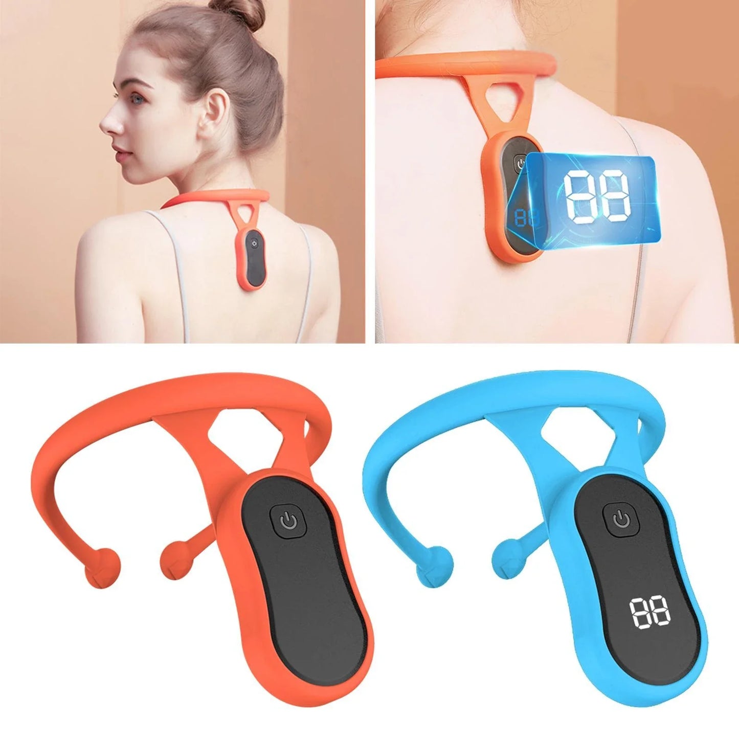 Intelligent posture correcting neckband with motion sensors and vibration reminder for improved spine alignment and reduced back pain