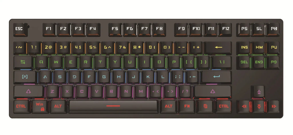 Punk colour matching wired mechanical keyboard in gradient BlackBerry, ABS body, 350 x 130 x 35mm, 1.5m cable