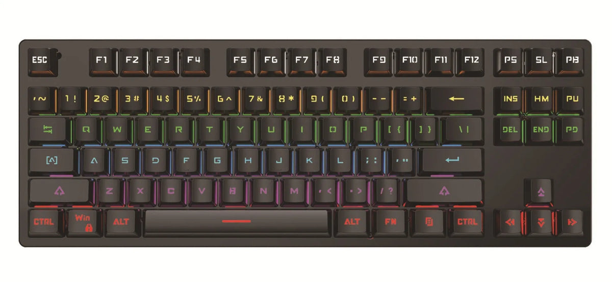 Punk colour matching wired mechanical keyboard in gradient BlackBerry, ABS body, 350 x 130 x 35mm, 1.5m cable