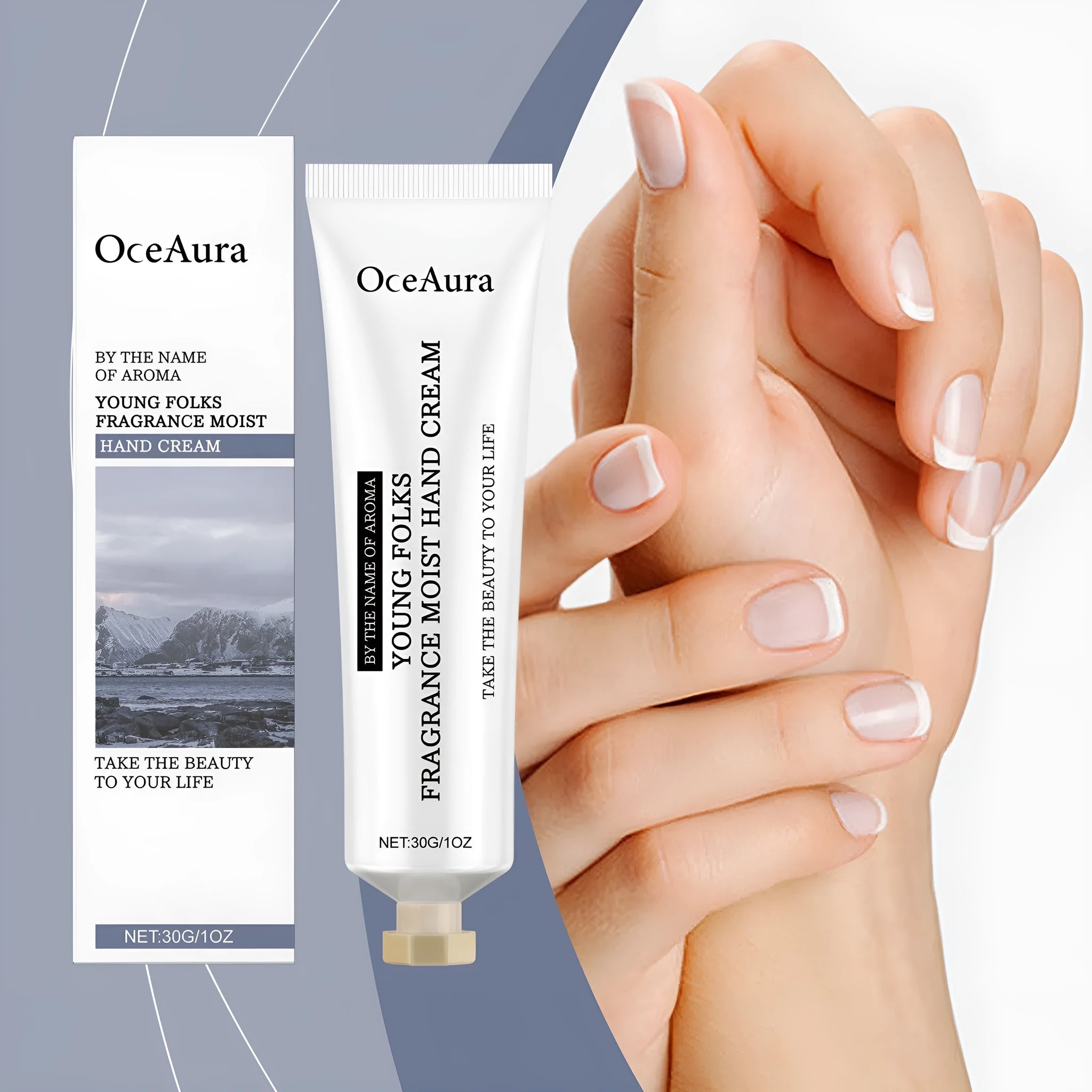 30g tube of moisturising hand cream with hyaluronic acid and shea butter.
