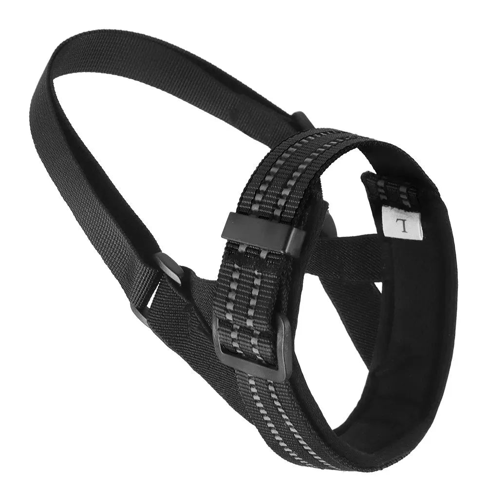Adjustable reflective dog muzzle for medium large breeds in multiple colour options
